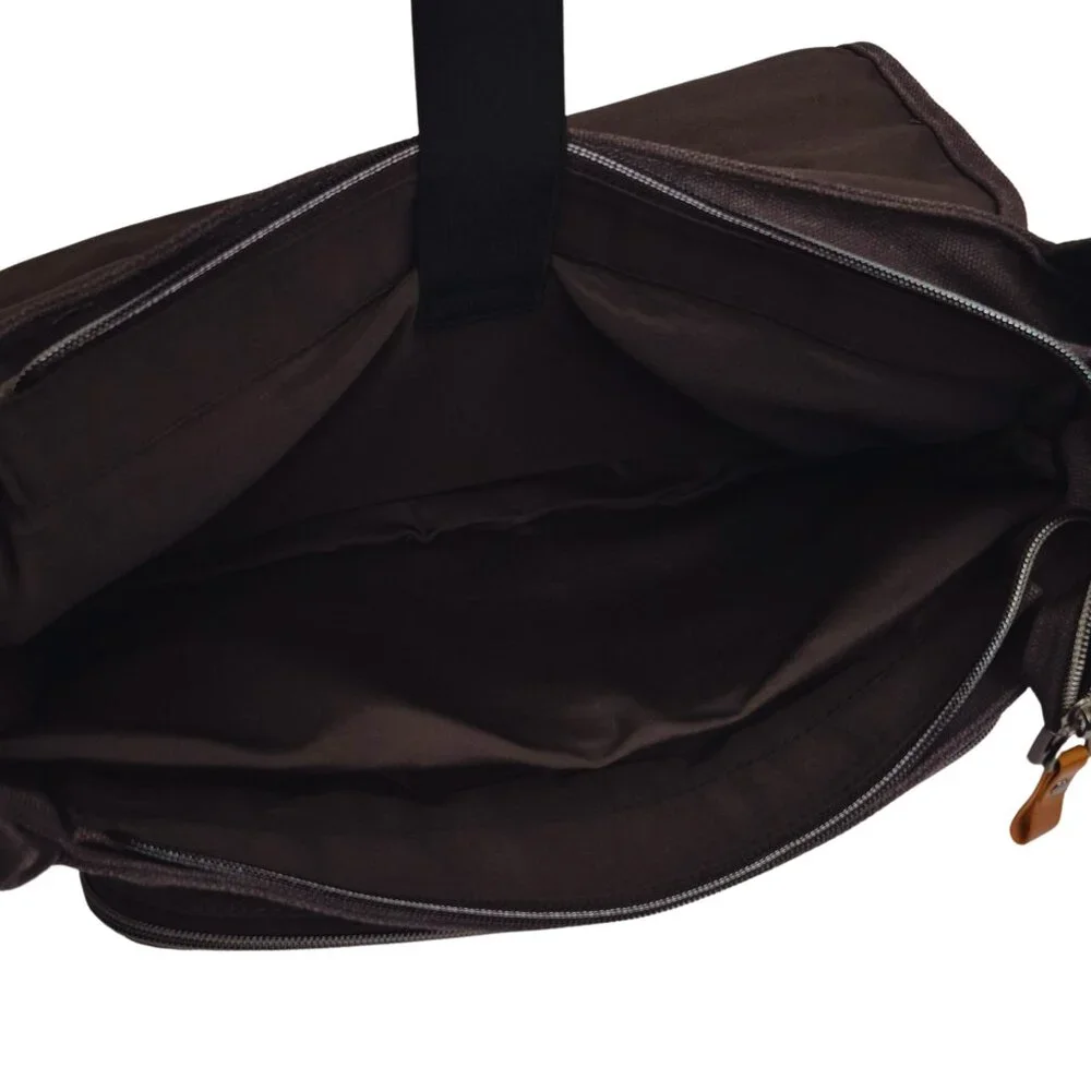 Messenger Bag for Men Women 13-14 Inch Laptop Water Resistant Shoulder Bag Brown